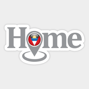 Antigua and Barbuda My Home with Google Maps Locate Icon Sticker